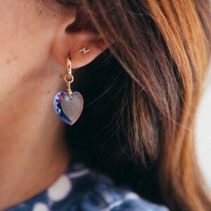 Eliza + Brinker Sangria Crystal Huggies Dangle Earrings, Fruit Punch